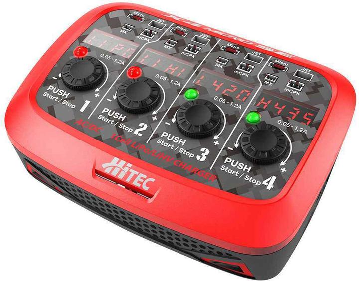 Hitec Ladegerät AC/DC Multicharger X4 Micro SE für 1S LiPo und LiHV
