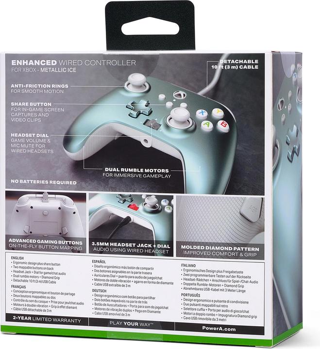 Image du produit PowerA contrôleur filaire amélioré pour gamepad xbox series x s. (Xbox Series X, Xbox Series S, Xbox One S)