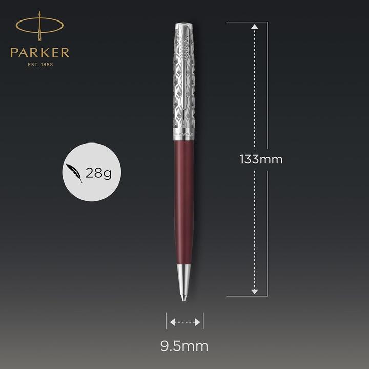 Immagine prodotto Parker Biros Sonnet Premium Metal & C.C. sw M (Acciaio inossidabile, Rosso, 1x)