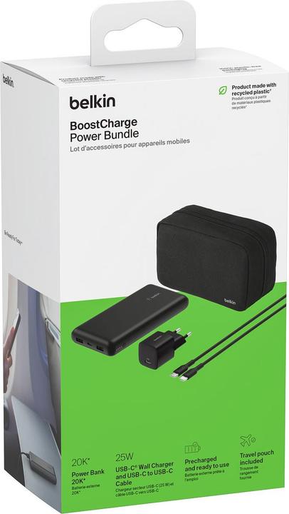 Immagine prodotto Belkin BoostCharge Powerbank Set 20.000mAh USB-C Ladeg. BU042kqBK (20000 mAh, 25 W)