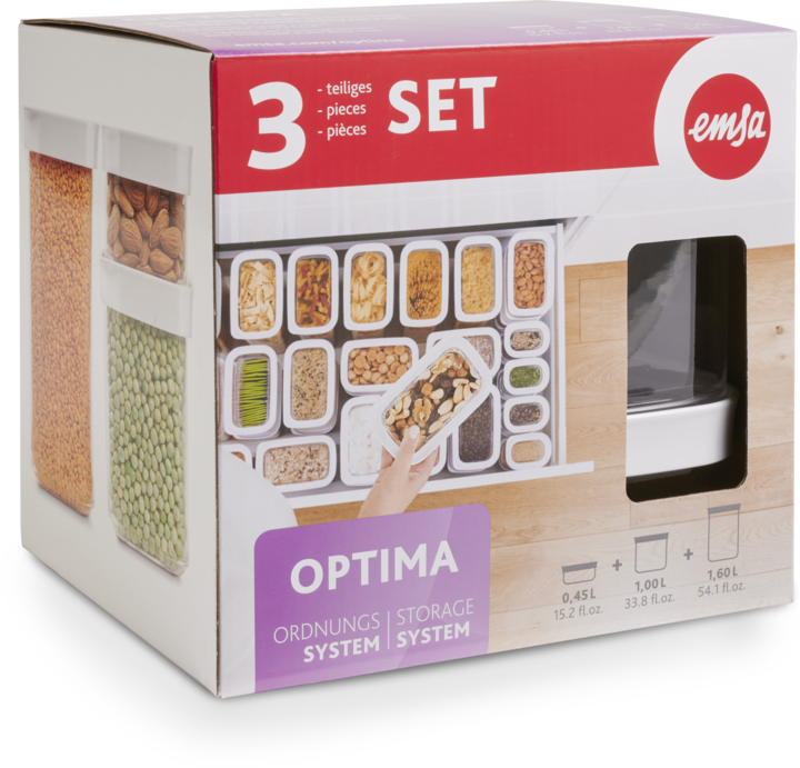 Actual product image Emsa Storage Jar Optima Set of 3 (3.05 l)