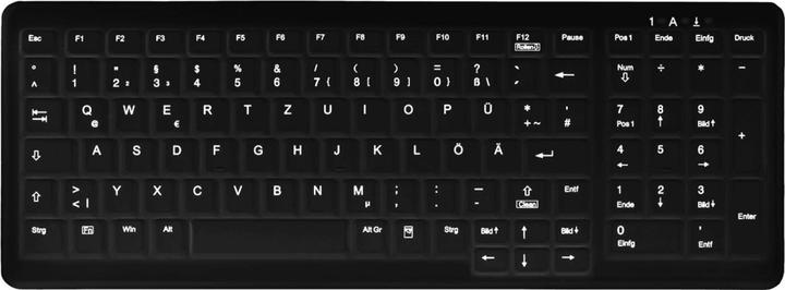 Actual product image Active Key Wireless Hygiene Compact Keyboard with NumPad Sealed USB Black (DE, Wireless)