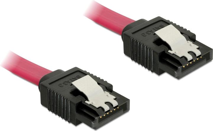 Actual product image Delock SATA-3 cable: 50cm, metal clip, red