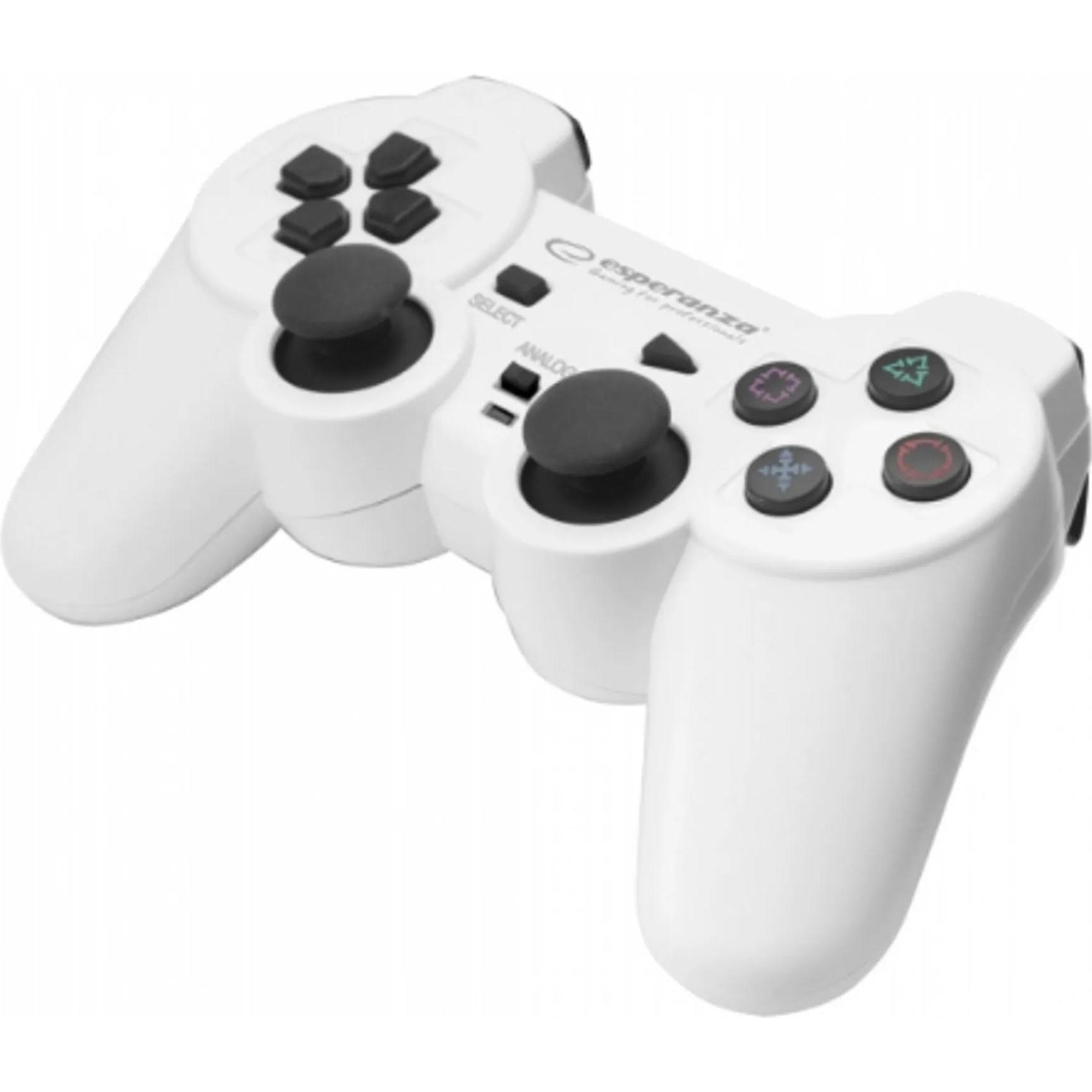 Esperanza EGG107W Gamepad (PS3, PC), Controller gaming, Bianco, Nero
