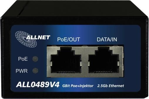 Produktbild Allnet PoE Injektor Gigabit & PoE+ 15.4W/30W 2.5 Gbit/Metallgehäuse (802.3af (PoE), 802.3at (PoE+), 30 W)