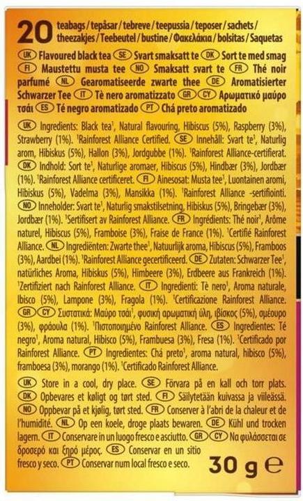 Nährwerte und Zutaten Lipton Forest Fruit (30 g)