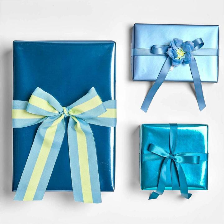 Produktbild Rico Design Geschenkpapier Metallic Blau, Glänzend (1x)