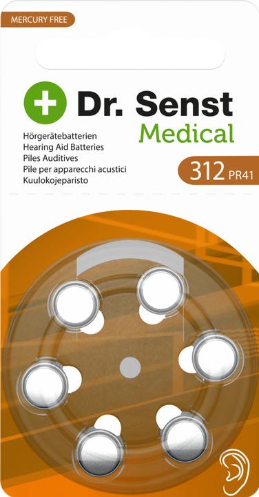 Produktbild Dr. Senst 1x6 Medical Hörgeräte Batterien Typ 312 (6 Stk., CR2032)