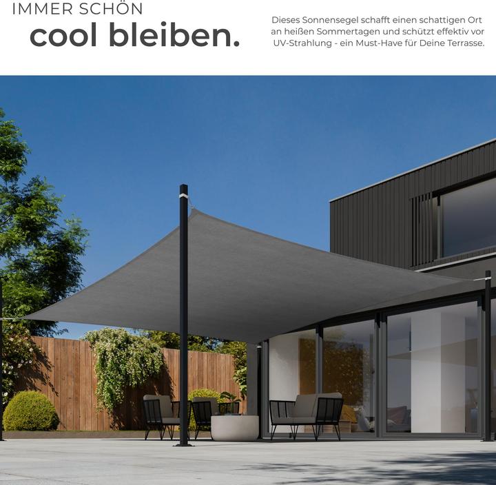 Produktbild tectake Polyethylen Sonnensegel quadratisch, Variante 2 (540 x 540 cm)