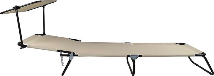 Actual product image VCM Sun lounger deck chair with sun canopy (185 cm)