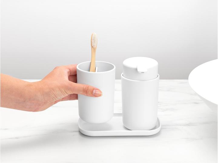 Productafbeelding Brabantia Zeepdispenser Set met Tandenborstel Tuimelaar en Kom Wit