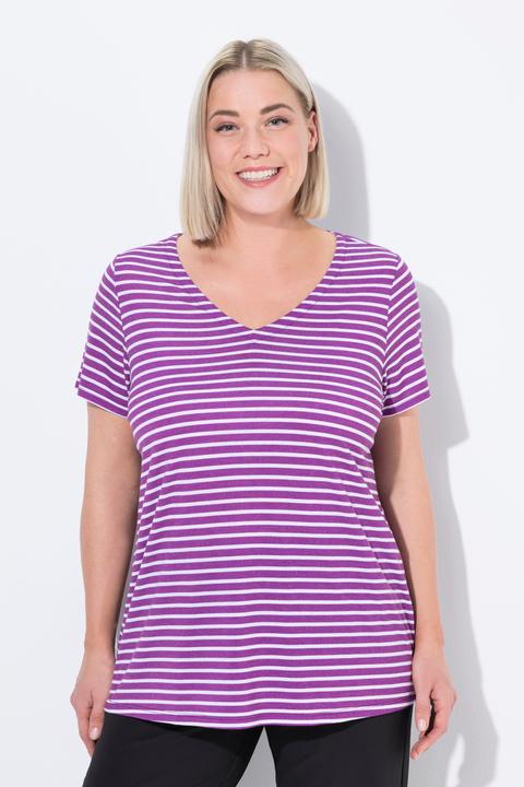 Immagine prodotto Ulla Popken Maglia classica e funzionale con righe, scollo a V e mezze maniche (42, 44)