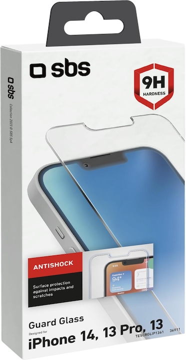 Actual product image SBS Glass screen protector for iPhone 13/13 Pro (1 Piece, Apple iPhone 13, Apple iPhone 13 Pro)
