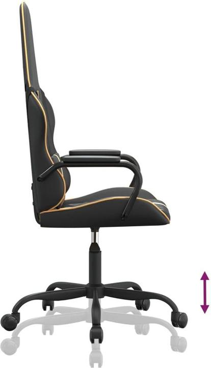 Image du produit vidaXL Gaming-Stuhl Schwarz und Golden Kunstleder,Farbe: Schwarz