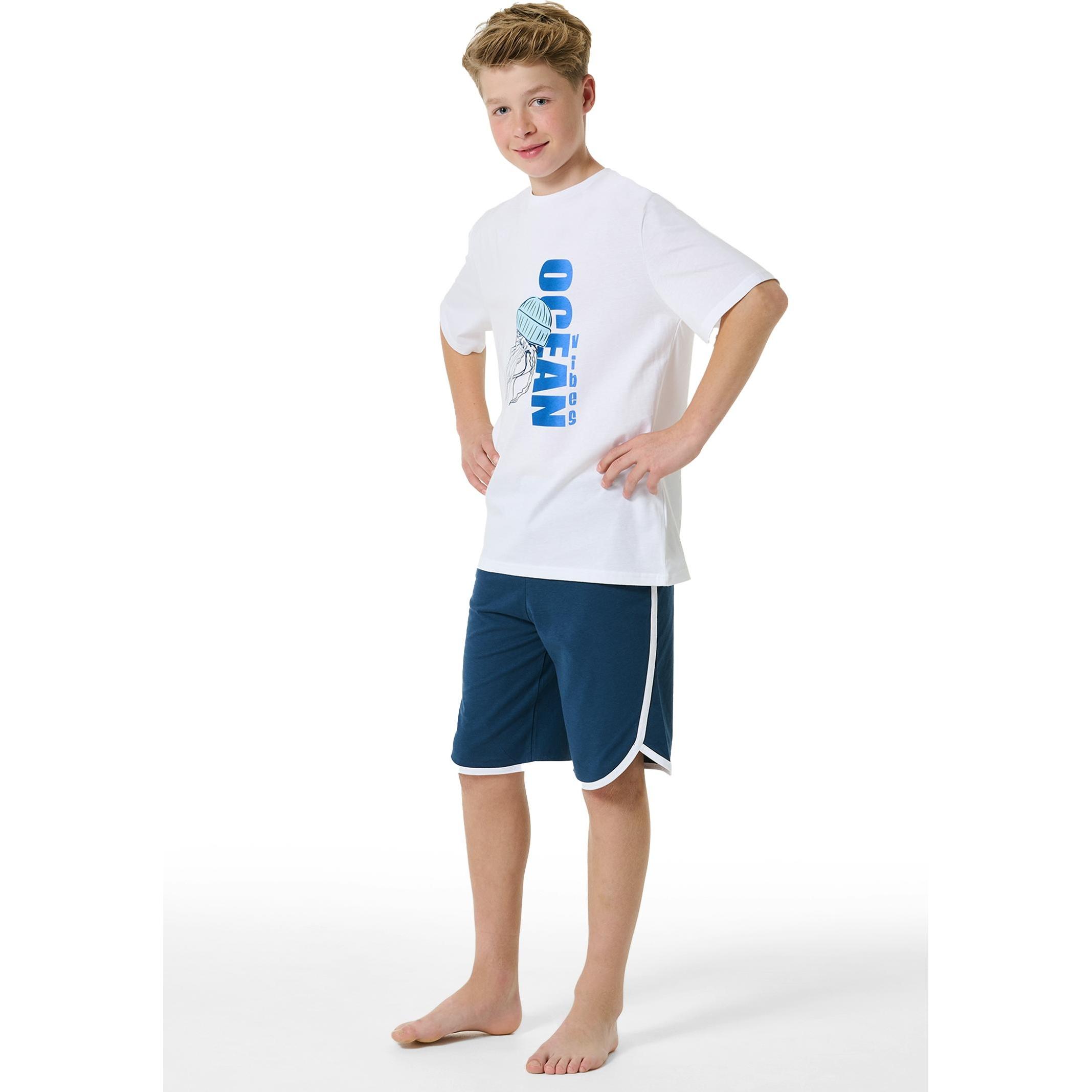 Thumbnail - Schiesser, Jungen, Pyjama, Pyjama Organic Cotton, Weiss, (152)