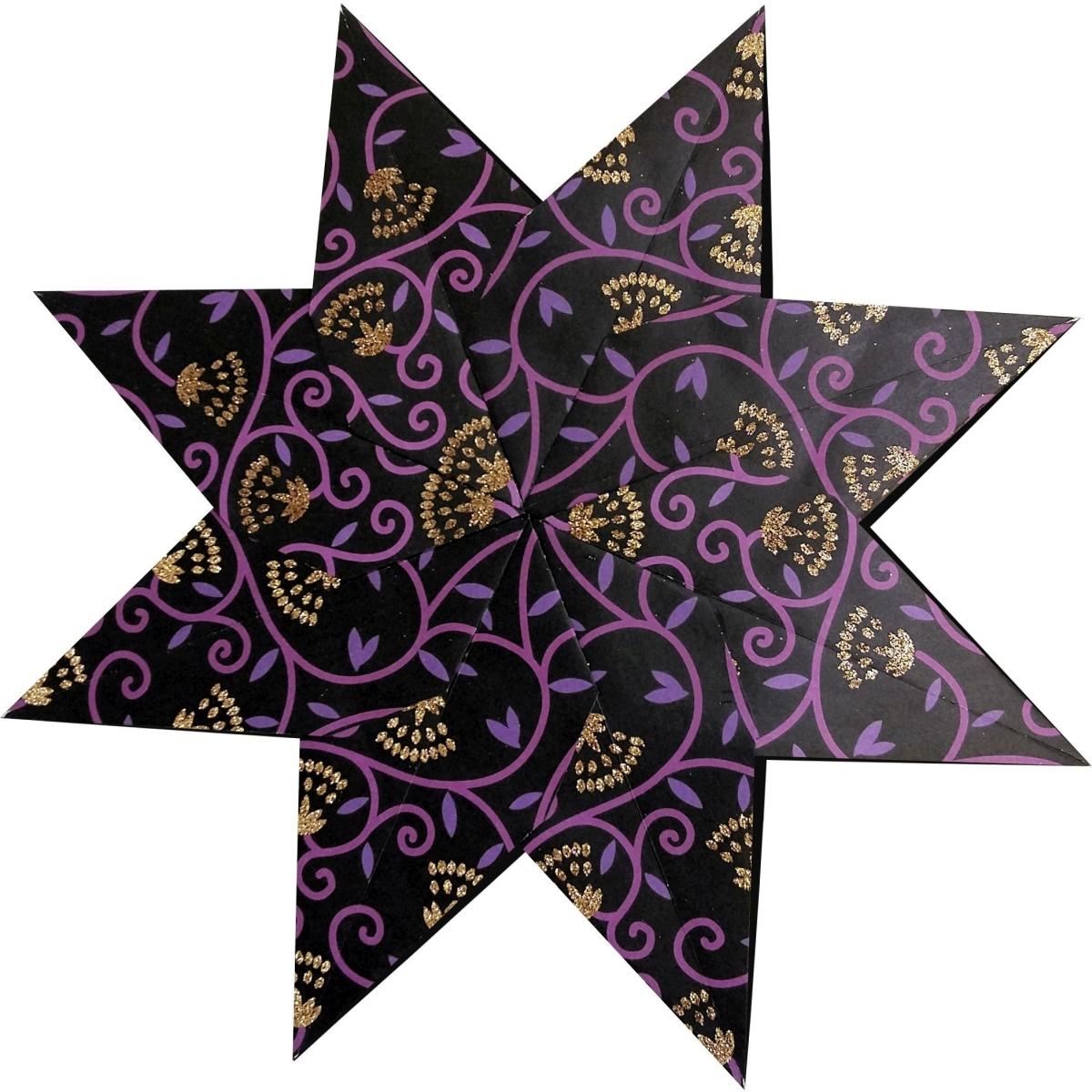 Magni, Weihnachtsdeko, Ursus 16170000 - Weihnachtsstern Stella Shiva, schwarz/lila/kupfer, 110 g, ca. 7 x 30 cm, 33 Blat...