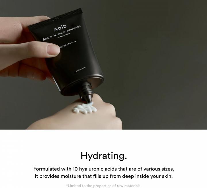 Actual product image Abib - Sedum Hyaluron Sunscreen Protection Tube (Suntan cream, SPF 50, 50 ml)