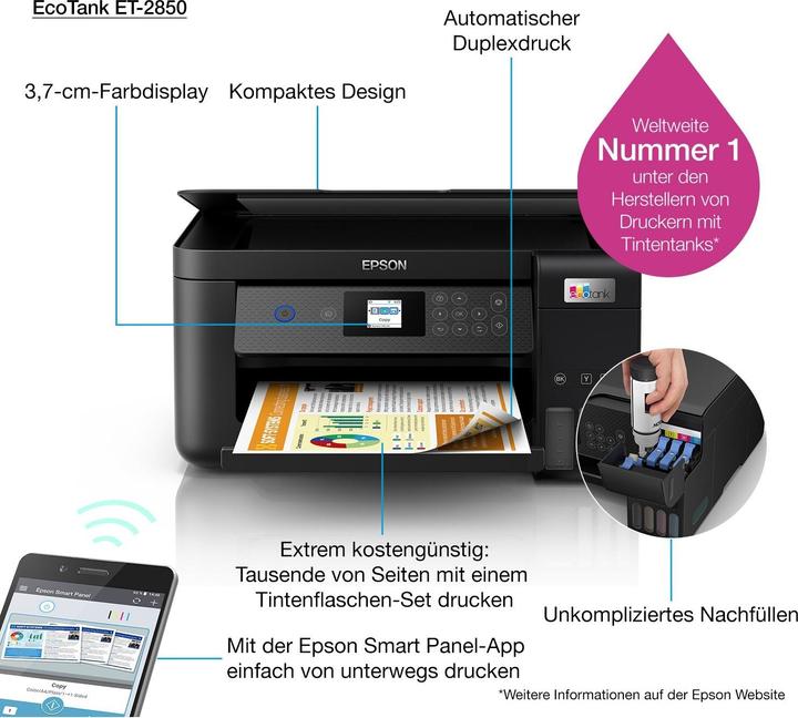 Actual product image Epson EcoTank ET-2850 (Ink tank, Colour)