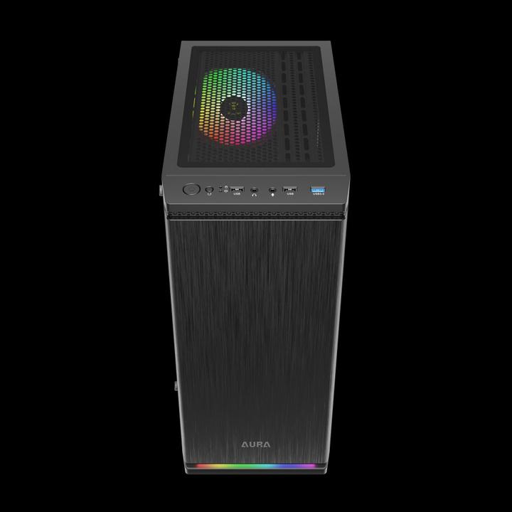 Actual product image Gamdias Boitier Moyen Tour ATX Aura GC8 RGB avec panneau vitré (Noir) (ATX, mATX, Mini-ITX)