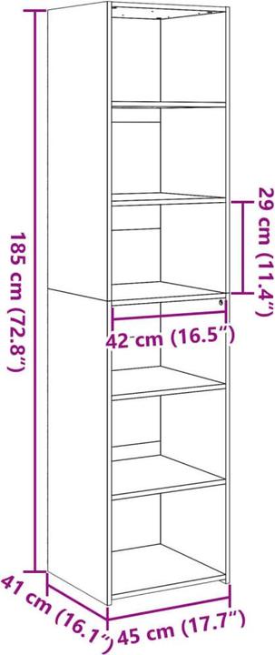 Image du produit vidaXL Highboard (41 x 41 x 185 cm)