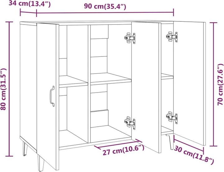 Produktbild vidaXL Sideboard (90 x 34 x 80 cm)