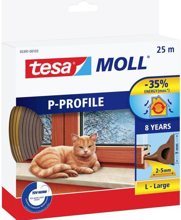 Actual product image tesa P-profile rubber seal (0.30 kg, Brown)