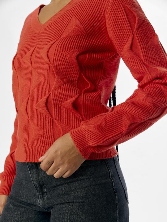 Produktbild Object Gemusterter Strickpullover (L)