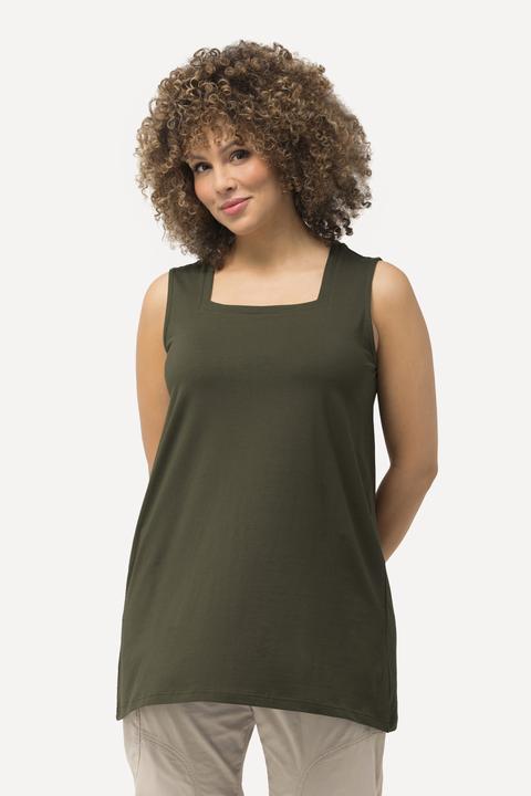 Image du produit Ulla Popken Top long Classic à décolleté carré, sans manches (50, 52)