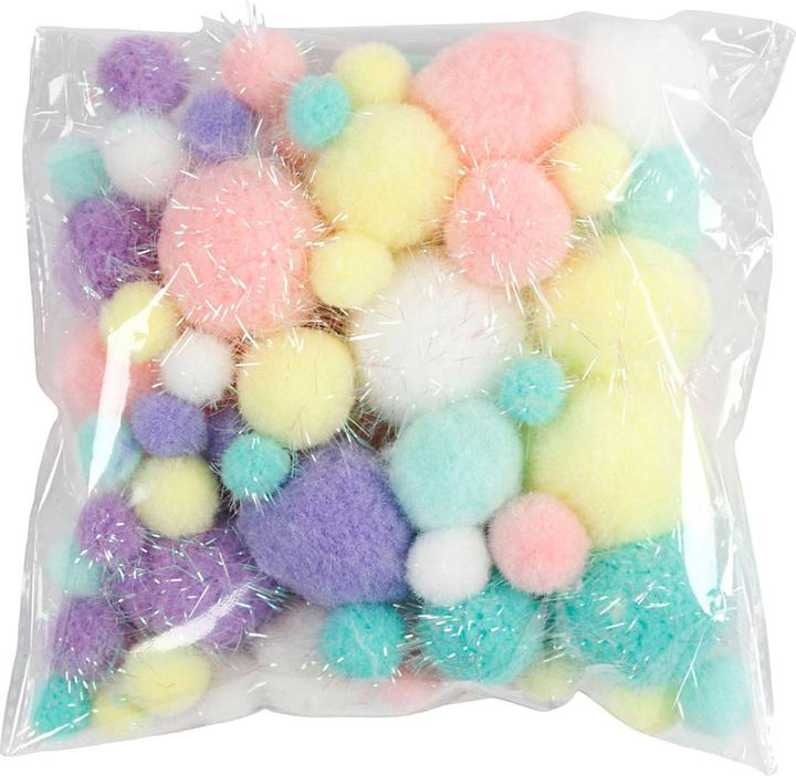 Actual product image Creativ Company Pompon 15-40 mm 75 pieces, assorted colours