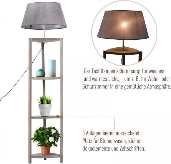 Produktbild Homcom Stehlampe inkl. Regal (E27)