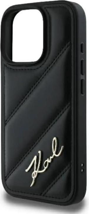 Actual product image Karl Lagerfeld KLHCP16LPQDSMGK iPhone 16 Pro 6.3" czarny/black hardcase Quilted Signature (Apple iPhone 16 Pro)