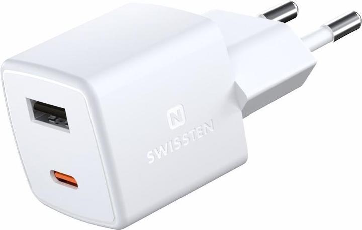 Image du produit Swissten MINI GaN TRAVEL CHARGER 1x USB-C + 1xUSB 30W Power Delivery (30 W)