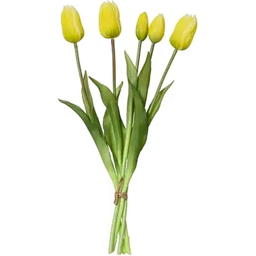 Everlands, Pianta artificiale, Yellow tulips bouquet made of polypropylene, 15 x 15 x 40 cm (40 cm)