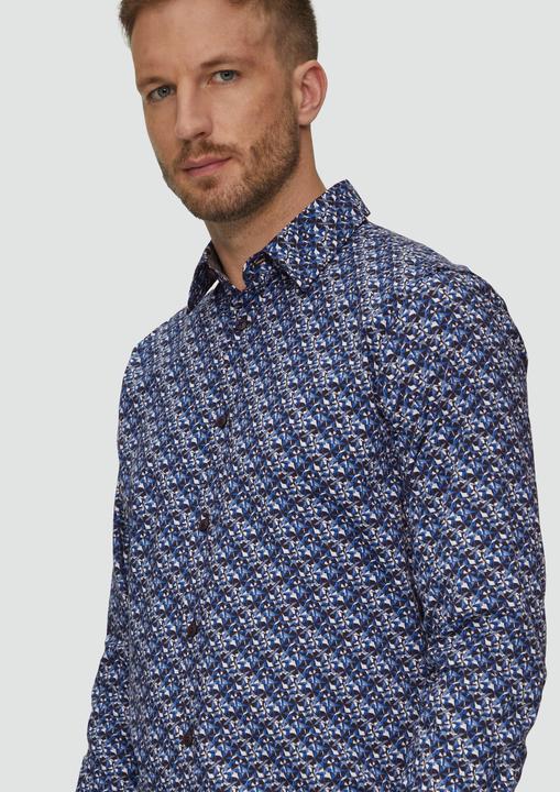 Immagine prodotto s.Oliver Hemd Slim Fit: Popeline-Hemd mit All-over-Print (S)