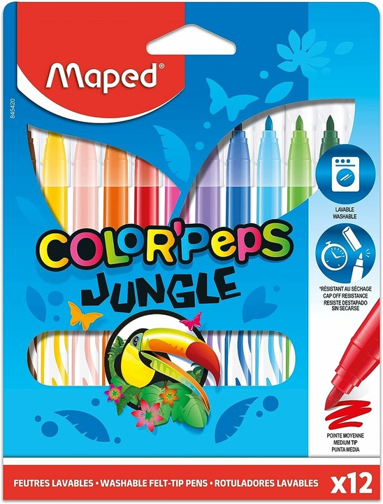 Immagine prodotto Maped Penne in fibra Jungle 12s (Multicolore, 12 x)