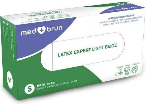 MedBrun Gant à usage unique en latex Expert L, beige, 100 pcs, taille (L)