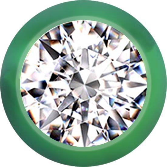 Immagine prodotto Star Piercing Palla verde con cristallo d'argento (Titanio, senza ottone)