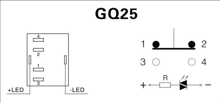 Produktbild Tru Components 701790 GQ25-11E/B/12V Vandalismusgeschützter Drucktaster 250 V/AC