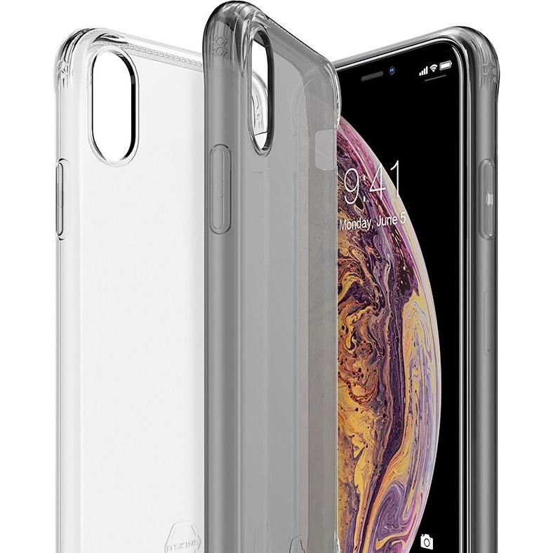 Itskins Drop-Protection Cover (Apple iPhone XS Max), Smartphone Hülle, Transparent, Schwarz