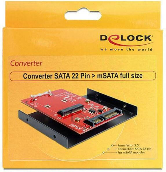 Actual product image Delock mSATA to SATA adapter, 3.5" frame