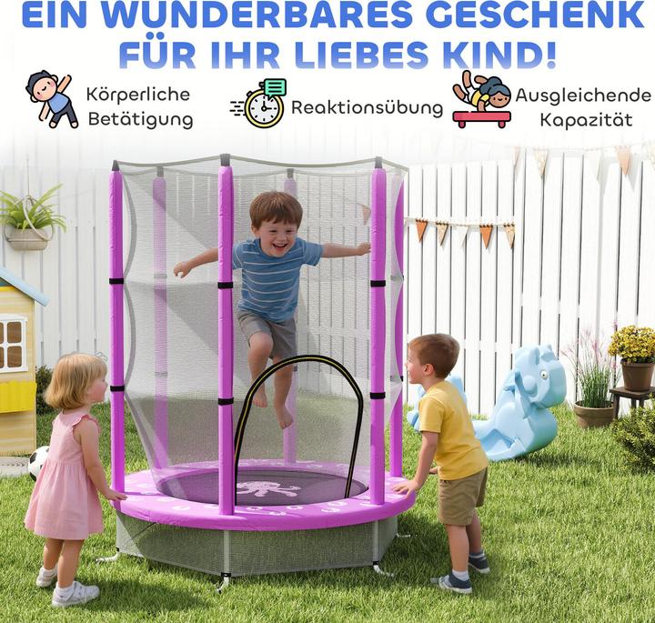 Produktbild Aiyaplay Kinder Trampolin Stahl, Kunststoff Violett (140 cm)