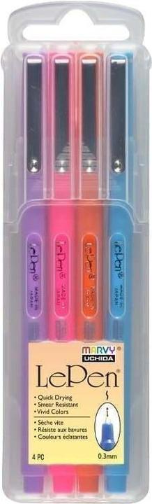 Produktbild Uchida MARVY stylische Stifte mit dünner Spitze Le Pen Brillant, 4 Farben (4x)