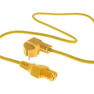 Thumbnail - ACT Powercord mains connector CEE 7/7 male (angled) - C15 yellow 2 m (2 m), Stromkabel