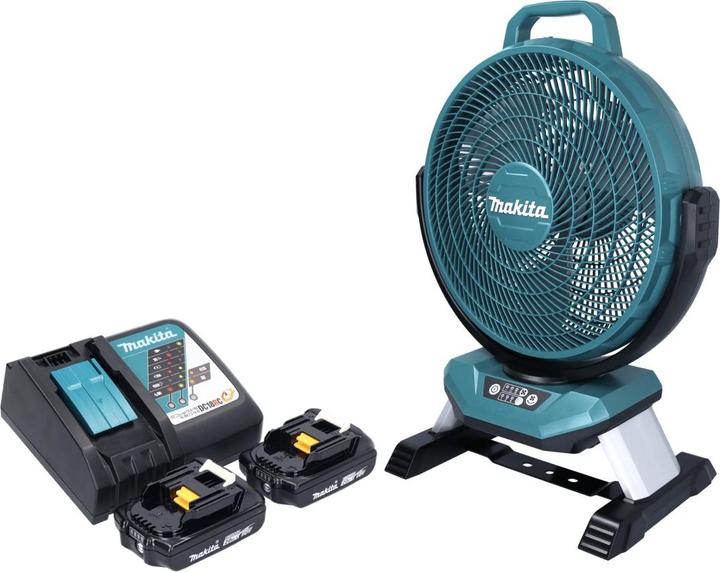 Actual product image Makita DCF 301 RA Battery fan 18 V 33 cm + 2x battery 2.0 Ah + charger