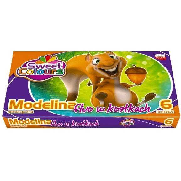 Sweet Colours Modelliermasse in Fluo-Würfeln, 6 Farben