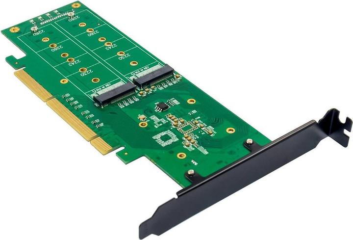 Actual product image MicroConnect PCI-E ASM2824 4-M.2 Key M