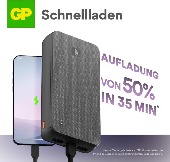 Actual product image GP Batteries GP PowerBank B+ Series 20000 mAh black (20000 mAh, 15 W, 15 Wh)