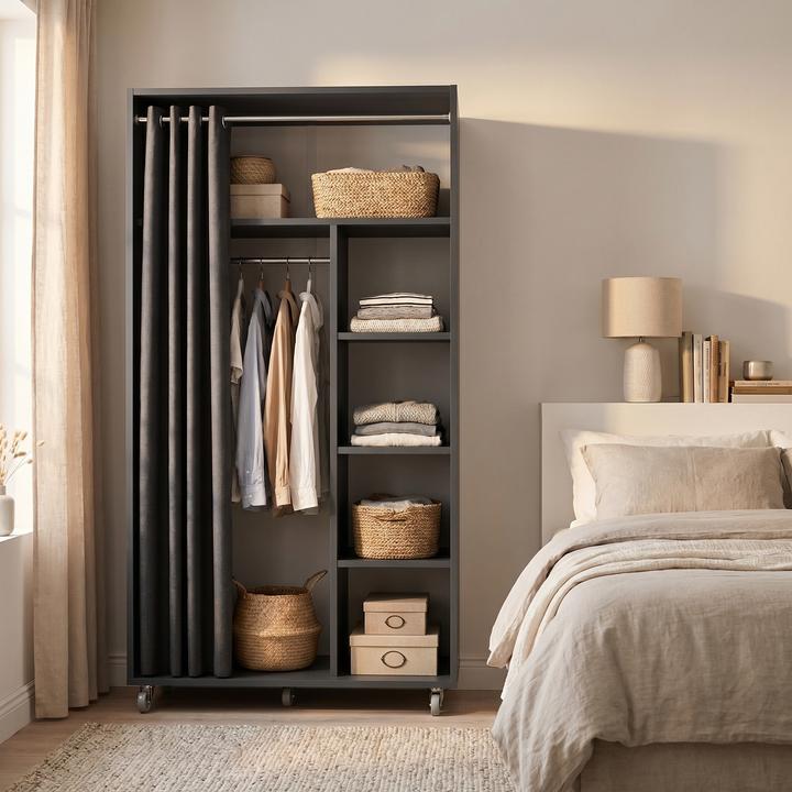 Produktbild VCM Kleiderschrank auf Rollen 100 cm Ostila (101 x 51 x 175 cm)