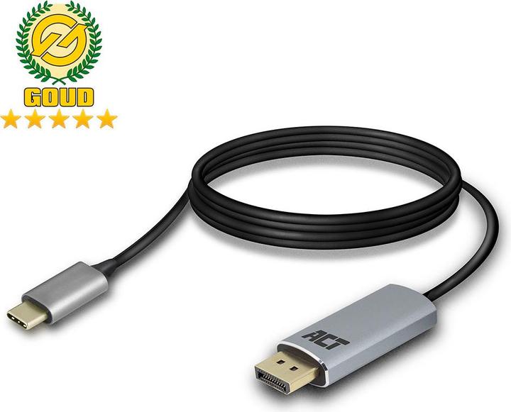 Produktbild ACT USB Typ C — DisplayPort (1.80 m, DisplayPort, 1.2)