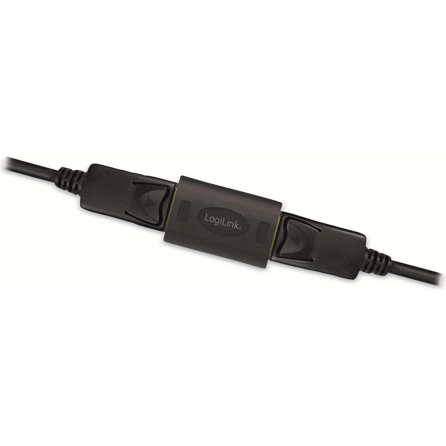Thumbnail - LogiLink DisplayPort Adapter, DP Kupplung (4.08 cm), Data + Video Adapter, Schwarz